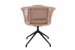 OUTDOOR Gartensessel drehbar Rope beigegrau