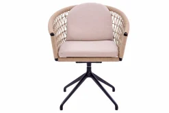 OUTDOOR Gartensessel drehbar Rope beigegrau