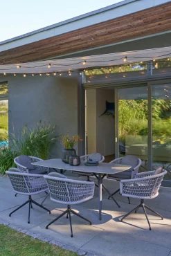 OUTDOOR Gartensessel drehbar Rope grau