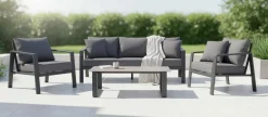 OUTDOOR Garten-Set 4 tlg. Aluminium grau