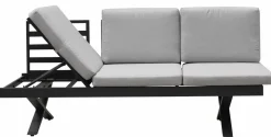 OUTDOOR Gartensofa Klappfunkt. links grau