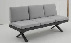 OUTDOOR Gartensofa Klappfunkt. links grau