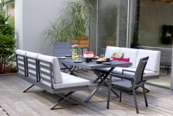 OUTDOOR Gartensofa Klappfunkt. links grau