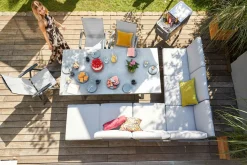 OUTDOOR Gartensofa Klappfunkt. rechts grau