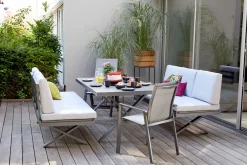 OUTDOOR Gartensofa Klappfunkt. rechts grau
