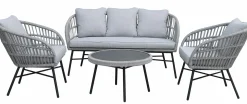OUTDOOR Gartensofa- Set 4 tlg. grau
