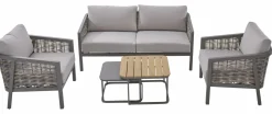 OUTDOOR Gartensofa-Set 5 tlg. braungrau