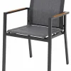 OUTDOOR Gartenstuhl Alu/Teak grau