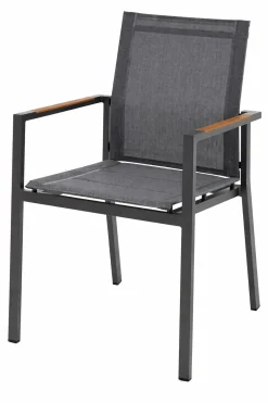 OUTDOOR Gartenstuhl Alu/Teak grau