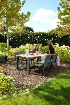 OUTDOOR Gartenstuhl Alu/Teak grau