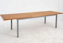 OUTDOOR Gartentisch ausziehbar grau braun