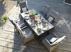 OUTDOOR Gartentisch ausziehbar Keramik grau