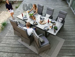 OUTDOOR Gartentisch ausziehbar Keramik grau