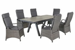 OUTDOOR Gartentisch ausziehbar Keramik grau