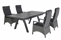 OUTDOOR Gartentisch ausziehbar Keramik grau