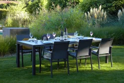 OUTDOOR Gartentisch ausziehbar HPL grausilberfarben