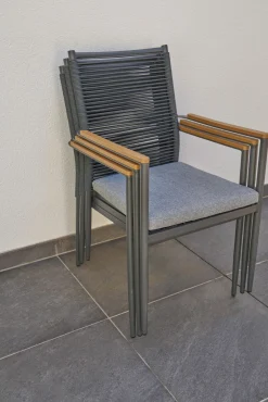 OUTDOOR Garten-Tischgruppe 7-teilig grau