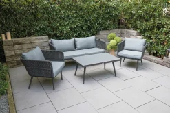 OUTDOOR Lounge-Set 4 tlg. grau