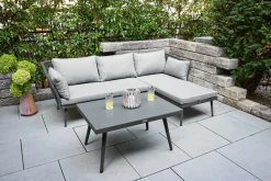 OUTDOOR Lounge-Set 3 tlg. grau