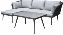 OUTDOOR Lounge-Set 3 tlg. grau