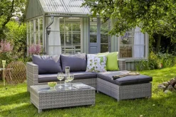 OUTDOOR Lounge-Set Polyrattan grau