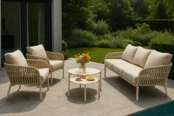 OUTDOOR Low Dining Gartensofa 3-Sitzer beige
