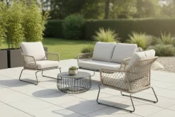 OUTDOOR Rope Garten-Loungeset graubeigebraun