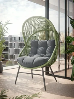 OUTDOOR Rope Garten-Loungesessel grauschwarzgrün