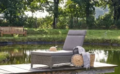 OUTDOOR Sonnenliege rollbar Polyrattan grau