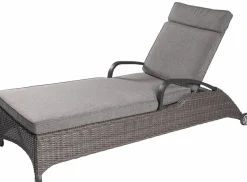OUTDOOR Sonnenliege rollbar Polyrattan grau