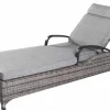 OUTDOOR Sonnenliege rollbar Polyrattan grau