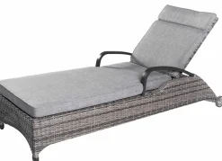 OUTDOOR Sonnenliege rollbar Polyrattan grau