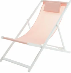 OUTDOOR Strandstuhl klappbar pinkweiß