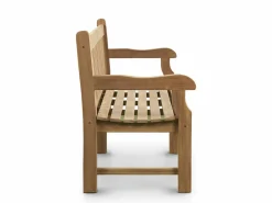 OUTDOOR Teak Gartenbank mit Auflage schwarzgraubraun