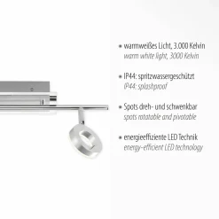 Paul Neuhaus LED-Deckenleuchte 2 flg silberfarben