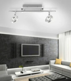 Paul Neuhaus LED-Deckenleuchte 2 flg silberfarben