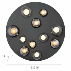 Paul Neuhaus LED-Deckenleuchte 11flg grau