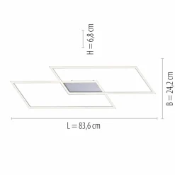 Paul Neuhaus LED-Deckenleuchte 2flg silberfarben
