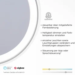 Paul Neuhaus LED-Deckenleuchte 1flg silberfarben