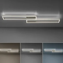 Paul Neuhaus LED-Deckenleuchte 2flg silberfarben