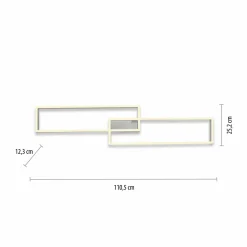 Paul Neuhaus LED-Deckenleuchte 2flg silberfarben