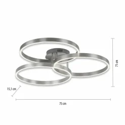 Paul Neuhaus LED-Deckenleuchte 2flg silberfarben