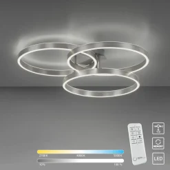 Paul Neuhaus LED-Deckenleuchte 2flg silberfarben