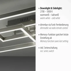 Paul Neuhaus LED-Deckenleuchte 2flg silberfarben
