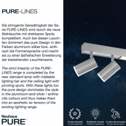 Paul Neuhaus LED-Deckenleuchte 5flg silberfarben