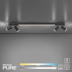 Paul Neuhaus LED-Deckenleuchte 5flg schwarz