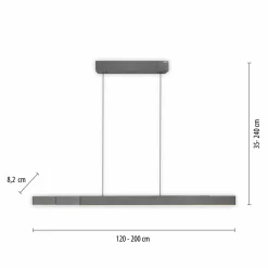 Paul Neuhaus LED-Pendelleuchte 3flg grau