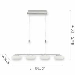 Paul Neuhaus LED-Pendelleuchte 5flg silberfarben