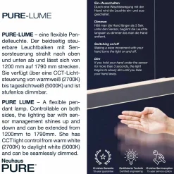 Paul Neuhaus LED-Pendelleuchte 6flg silberfarben