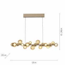 Paul Neuhaus LED-Pendelleuchte 18flg braun